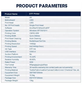 A4 máy in kỹ thuật số T-Shirt in ấn plotter máy in phun L805 printhead L805 dtf máy in - Product Image 5