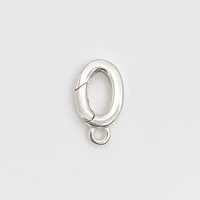Pendentif ovale personnalisé en argent 925 plaqué or 18 carats avec fermoir à ressort et boucle de connexion