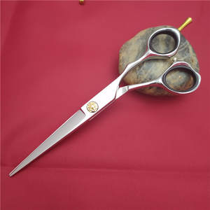 Tijeras de entresacar personalizables de 6 pulgadas, acero inoxidable 440C, para diestros, con mango dorado y una sola pieza. - Product Image 2