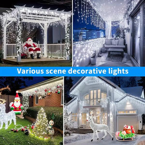 Luces <span class=keywords><strong>Solares</strong></span> LED en Forma <span class=keywords><strong>de</strong></span> Carámbanos Takenoken, Impermeables, para Exteriores, Jardín, Patio, <span class=keywords><strong>Navidad</strong></span>, 9m, Cascada <span class=keywords><strong>de</strong></span> Estrellas, Luces Decorativas <span class=keywords><strong>de</strong></span> Ambiente - Product Image 5