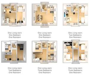 Tragbares Erweiterbares Containerhaus Vorgefertigtes Luxus 20ft 2-Zimmer Sandwichpaneel-Isolierung Einfache Montage - Product Image 5