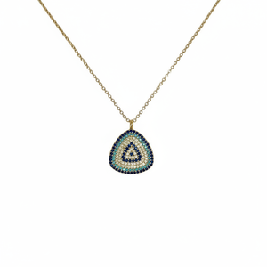 Collier à pendentif en métal doré design mauvais œil - Product Image 2