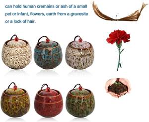 Mini Urne in Ceramica per Ceneri di Animali Domestici, Decorative Commemorative, Ricordi di Cremazione, per Funerali Personali - Product Image 4