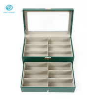 12 cellules Double couche cadre de lunettes vitrine plateau étui lunettes de soleil organisateur étui lunettes tiroir de rangement