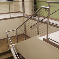 XIYATECH extérieur en acier inoxydable câble poteau en aluminium balcon en fer forgé balustrade fil câble montage latéral pont garde-corps