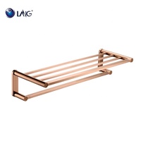 OEM ODM support mural en laiton or Rose salle de bains brosse de toilette
