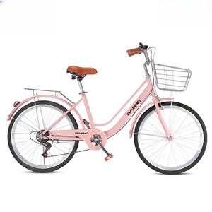 Bicicleta Urbana de 26 Pulgadas, de Acero con Alto Contenido de Carbono, de Una Velocidad, con Frenos V Dobles Retro, Llantas Inflables Sólidas, para Viajes Diarios Urbanos - Product Image 1