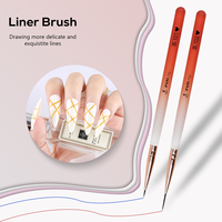 Nouvel ensemble professionnel de 7 pinceaux de nail art à manche acrylique orange et blanc pour vernis gel UV et peinture 3D – Effet dégradé tendance
