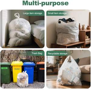 Biodegradable PE Heavy Duty Reusable T-Shirt Carry-Out <b>Packaging</b> <b>Bags</b> 19x10x32 for Supermarket & Grocery Use - Product Image 5