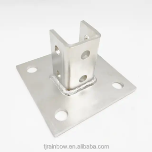 อุปกรณ์เสริมฐานเสาเหล็กชุบสังกะสีแบบเชื่อมปั๊มขึ้นรูปตามสั่ง - Product Image 4