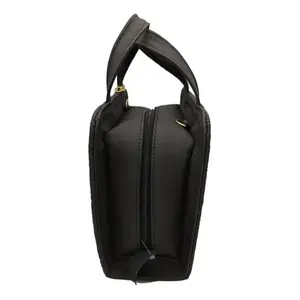 Sac bandoulière Fana Patricia en cuir de vachette noir, deux poignées, fermeture à rabat, grande capacité, usage décontracté, plage - Product Image 1