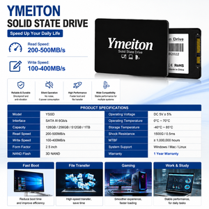 <span class=keywords><strong>SSD</strong></span> SATA 2.5 นิ้ว คุณภาพสูง รีเฟอร์บิช 120GB-512GB ทนทานต่อแรงกระแทก ไดรฟ์โซลิดสเตท ยี่ห้อ Ymeiton สำหรับใช้งานภายในและภายนอกอาคาร ขายส่ง - Product Image 2