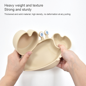 Plato de succión de silicona de grado alimenticio para bebé, vajilla dividida antideslizante con forma de cangrejo de dibujos animados para niños pequeños que aprenden a comer - Product Image 5