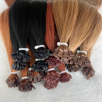 Extension de cheveux humains à pointe plate de haute qualité, kératine crue vierge, extensions russes Cabello, extensions de cheveux naturels