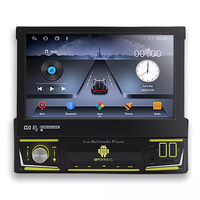 Autoradio Simple DIN 7 Pouces Android Rétractable Lecteur DVD Voiture avec BT WiFi GPS Navigation Mirror Link