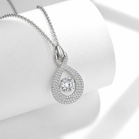 Collier en Moissanite, Argent Sterling 925, Pendentif Goutte d'Eau Infini, Couleur D VVS1, 6,5 mm, 3 Couleurs