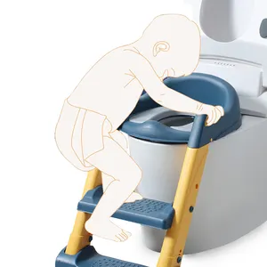 Nhà Máy Tùy Chỉnh Baba WC-Ules Letra Baby Toilet Seat Với Ladder Suiochan Leithris Leanbh Le Dreiire Ghế Với Xử Lý