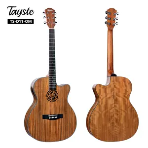 Guitare électro-acoustique à 6 cordes en acier, prix de gros pour instruments de <span class=keywords><strong>musique</strong></span>, marque OEM, 40 pouces, gravure florale sur le trou sonore - Product Image 1