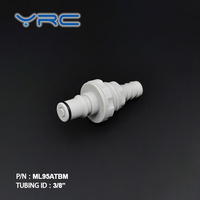 Conector Rápido de Plástico YRC Serie MFP, Cánula Pagoda Hembra, Baja Presión, Superficie Lisa, Sin Residuos