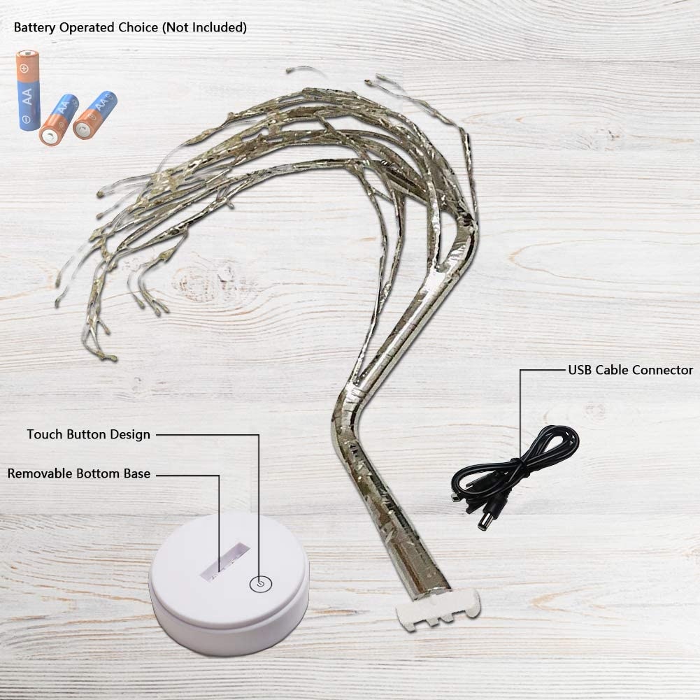 Tabletop LED Tree String Light Copper Wire Tree Lights DIY Artificial Light Tree Lamp Decor Gift Home Wedding Festival Holiday