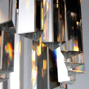 Luxury Drum Shape Crystal Chandelier Clear Crystal Prism Pendant <b>Light</b> For Restaurant Residential <b>Dining</b> Space - Product Image 2