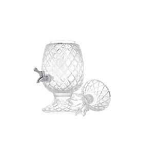 Jarra de cóctel de piña de cristal con grifo de latón de 1.5L, diseño tropical hecho a mano, apta para lavavajillas - Product Image 5