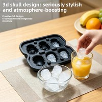 Machine à glaces manuelle populaire de qualité alimentaire à 6 cavités avec moule à glaçons en silicone réutilisable et durable et couvercle
