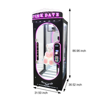 Leon Pink Date Machine de jeu d'arcade à grue pour enfants, avec ours en peluche en tissu, personnalisable en anglais, espagnol, japonais