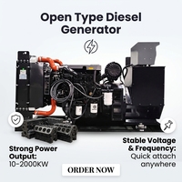 Générateur diesel à cadre ouvert, refroidi par eau, silencieux, multi-cylindres, 80 kW, démarrage automatique, 50 Hz, à vendre