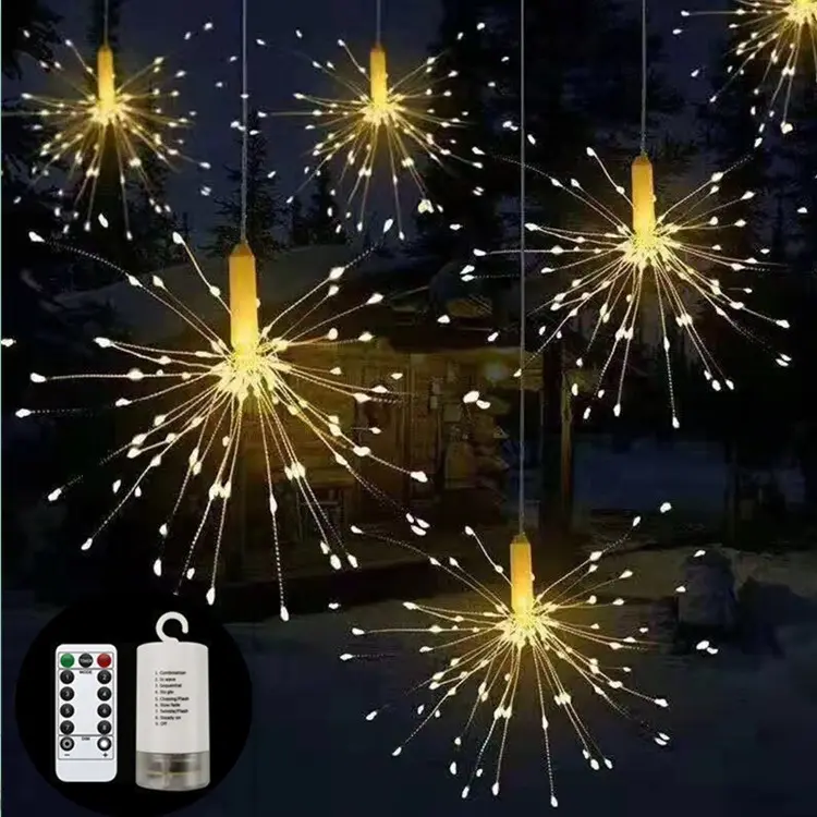 إضاءة خارجية LED Led Firework string 8 أوضاع للتحكم عن بعد ضوء جنية للمنزل