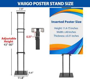 Çift taraflı ekran için kaide Poster levha <span class=keywords><strong>stand</strong></span>ı ayarlanabilir Poster kurulu <span class=keywords><strong>stand</strong></span>ı yüksekliği kadar 80 "zemin ayakta burcu tutucu - Product Image 5