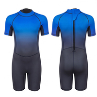 Combinaison de plongée courte en néoprène bleu dégradé pour homme, séchage rapide, pour sports nautiques, marque Private Label