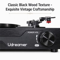 Prix d'usine en gros UDREAMER Haut-parleurs indépendants sans fil modernes puissants avec logo personnalisé Lecteur de disques vinyles en plastique RCA