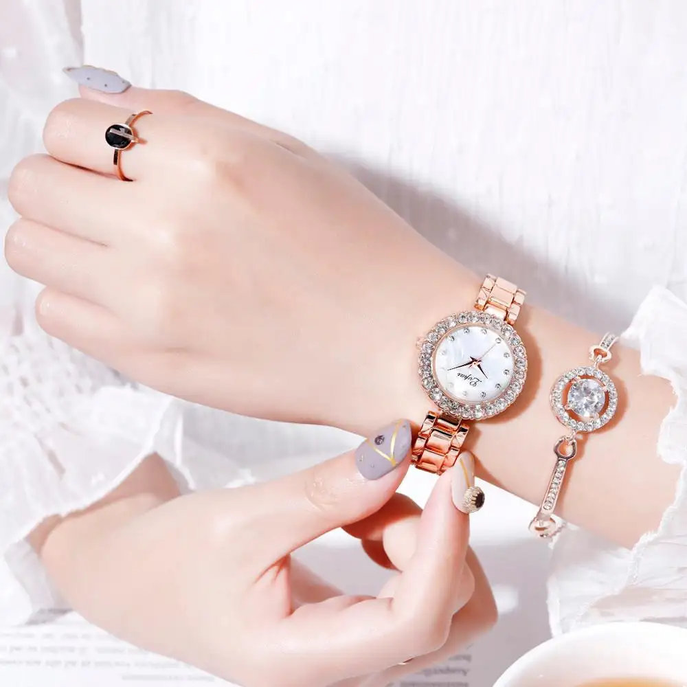Luxury Bracelet Watches Set For Women Fashion Geometric Bangle Quartz Clock Ladies Wrist Watches