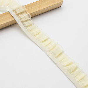 Glänzende gestrickte elastische Spitze 25mm Doppels chicht Schnee garn goldene und silberne Kordel Chiffon Spitze elastischen Gürtel - Product Image 6