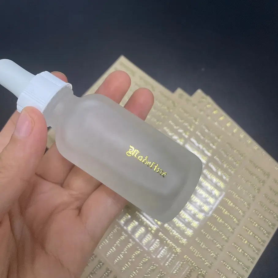 Пользовательская печать дизайн бренд трансферный Серебряный Логотип крошечная 3D этикетка для бутылки