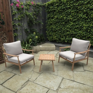 Ensemble de canapés de <span class=keywords><strong>jardin</strong></span> en aluminium à l'aspect <span class=keywords><strong>bois</strong></span> pour l'extérieur, pour la salle à manger, la cour et l'appartement. - Product Image 4