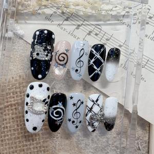 <span class=keywords><strong>Uñas</strong></span> Acrílicas de Lujo Hechas a Mano, Extra Largas, Forma Ataúd, con Diseño 3D, <span class=keywords><strong>para</strong></span> Fiesta, Personalizadas, de Primera Calidad - Product Image 5