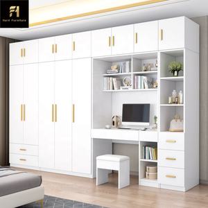 Armoires de Rangement Modulables Modernes et Durables avec Bordure Dorée sur Mesure pour Chambre d'Hôtel - Product Image 1