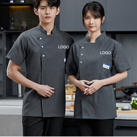 Vêtement de Cuisine Professionnel Unisexe pour Pâtissier, Cuisinier et Serveur – Veste à Manches Courtes avec Logo pour Restaurant et Hôtellerie