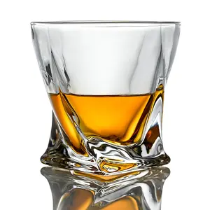 Best Seller Torção Whiskey Glass factory outlet Grosso Fundo Amante 300ml de Licor de vidro de Vinho Copo de Uísque de Vidro