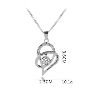Q683 gioielli di San Valentino ti amo alla luna e al cuore posteriore collane con ciondolo <span class=keywords><strong>in</strong></span> zircone cubico - Product Image 5