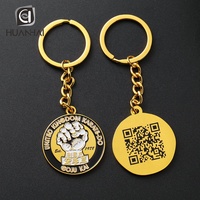 Logo personnalisé en métal doré émail doux impression de code QR karaté porte-clés sports