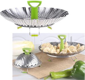 Gadget de cuisine, panier vapeur en acier inoxydable, panier vapeur pliable pour légumes, pour la cuisson - Product Image 5