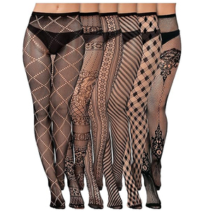 2026 nouveau KJ pure Spandex résille Leggings collants femmes dentelle maille à motifs corps bas jarretelles collants - Product Image 1