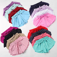 Shorts de sport pour filles en nylon à taille haute avec cordon de serrage, anti-éblouissement, séchage rapide, avec poches, style Europe-Amérique – Nouveauté promotionnelle