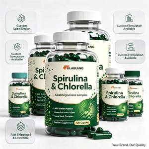 Capsules de spiruline et de chlorelle en marque privée OEM, complexe de plantes <span class=keywords><strong>vertes</strong></span> 100% pur pour la détoxification et le soutien immunitaire, 120 unités - Product Image 5