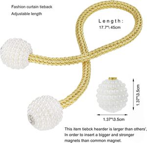 Wholesale Home Decor Curved Polyester Pearl Magnetic Curtain Tieback Clip Accessories Hot Sale Curtain Holders - Product Image 2