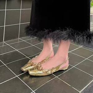 Sandali Eleganti Casual da Donna QuiteS 2026 con Punta Quadrata Floreale, Senza Tallone, Slip-On, <span class=keywords><strong>Tacco</strong></span> <span class=keywords><strong>Basso</strong></span> e Grosso per l'Estate - Product Image 3