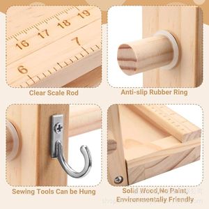 Étagère de rangement en bois pour rubans, 3 niveaux, type sur pied pour bureau, pour l'organisation et l'affichage des articles divers en atelier - Product Image 3